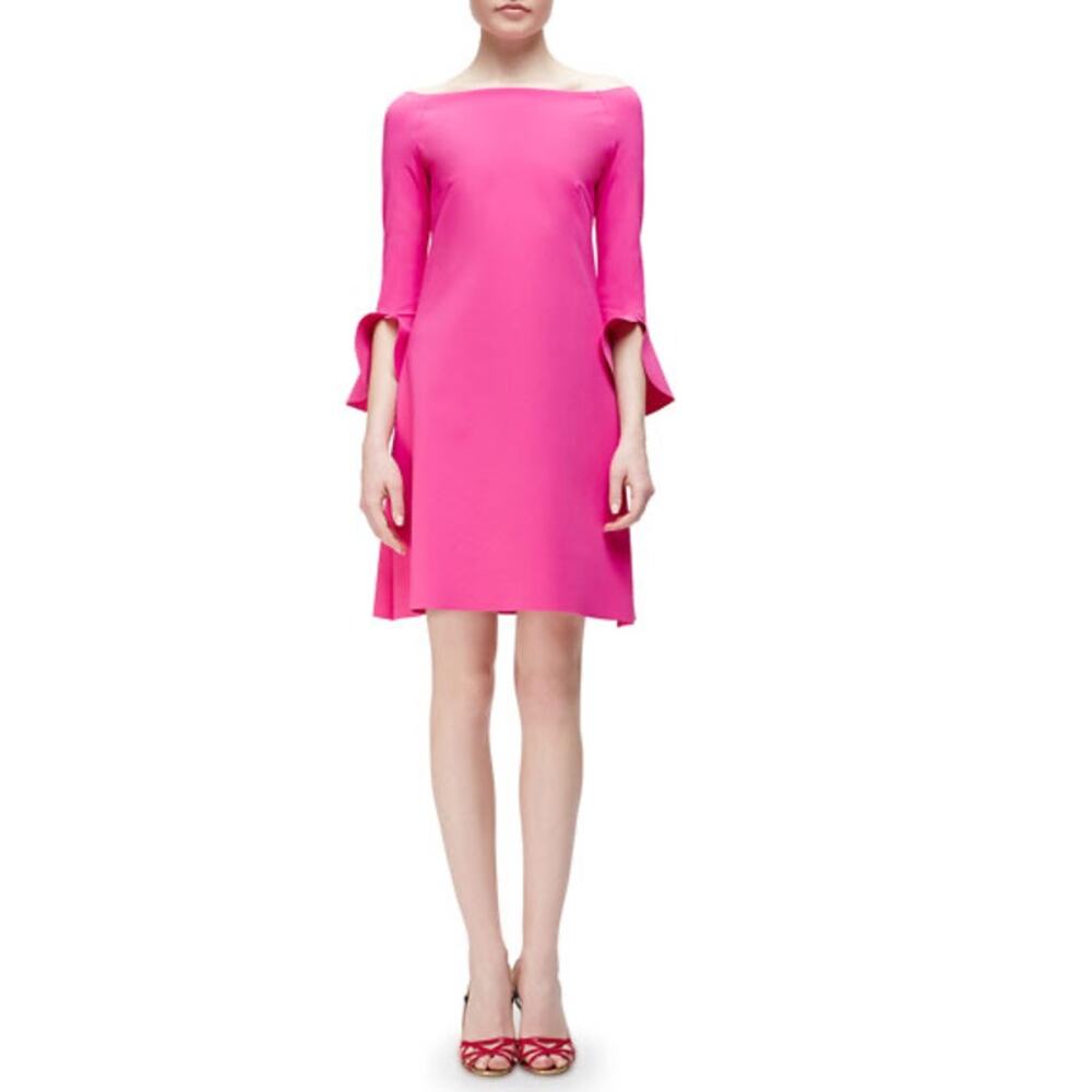 Chiara Boni La Petite Robe magenta Sheila 3/4-Trumpet-Sleeve Dress SZ IT 42
